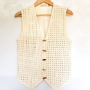 ROSETTES | natural cotton lattice woven vest